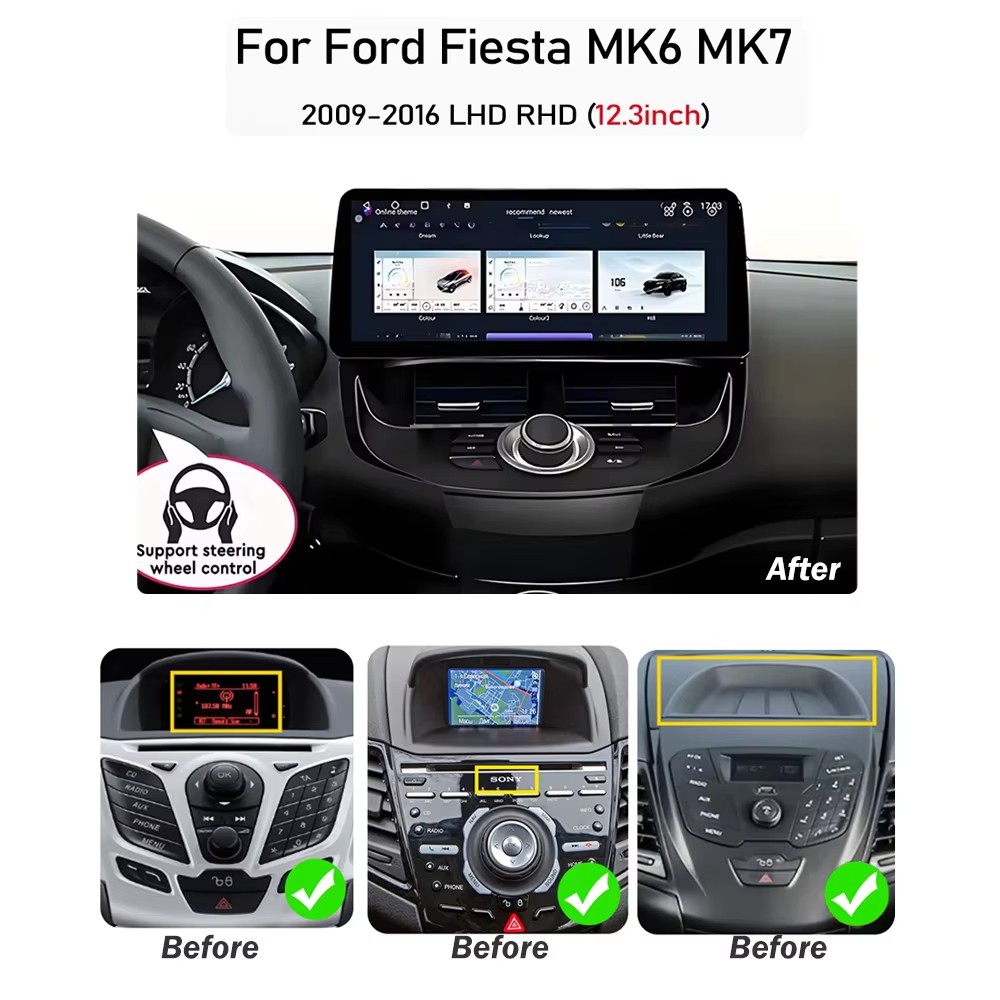 12.3 inç Ford Fiesta MK6 MK7 2 - Ddr5 8Gb incelemesi ve fiyatı