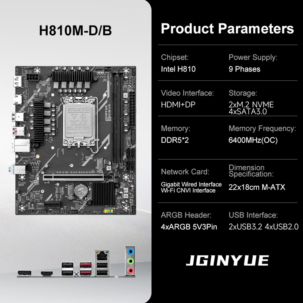 JGINYUE H810 Anakart Intel LGA - Ddr5 64Gb incelemesi ve fiyatı