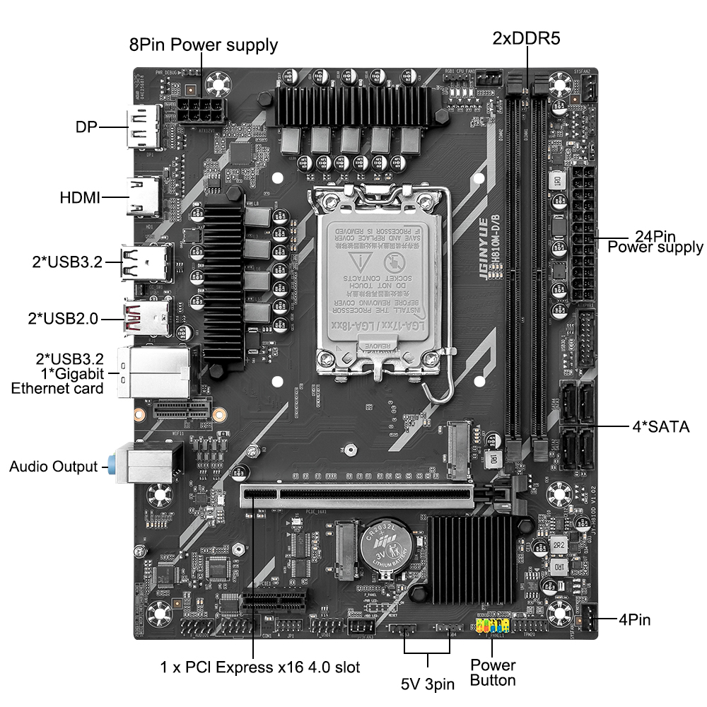 JGINYUE H810 Anakart Intel LGA - Ddr5 64Gb incelemesi ve fiyatı